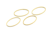 Brass Oval Connectors, 50 Raw Brass Oval Shaped Rings (16x26x0.8mm) BS 1861