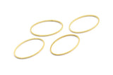 Brass Oval Connectors, 50 Raw Brass Oval Shaped Rings (16x26x0.8mm) BS 1861
