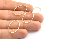 Brass Oval Connectors, 50 Raw Brass Oval Shaped Rings (16x26x0.8mm) BS 1861