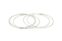 Silver Circle Connector, 12 Silver Tone Circle Connectors (70x1mm) D1287