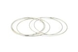 Silver Circle Connector, 12 Silver Tone Circle Connectors (70x1mm) D1287