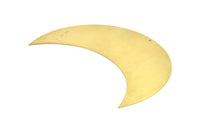 Crescent Wall Art, 4 Raw Brass Crescent Moon Wall Hanging Decor with 1 Hole (90x35x0.60mm) H0179