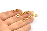Gold Industrial Spacer Beads - 20 Gold Plated Industrial Findings, Spacer Beads (6x3mm) A0435 Q260