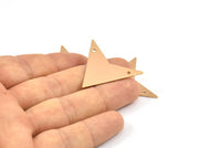 Rose Gold Triangle Pendant, 2 Rose Gold Plated Triangle Pendant With 2 Holes (33x33x33mm) Brass 045 A0114 Q0266