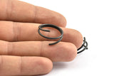 Black Wire Ring, 3 Oxidized Brass Black Ring Settings, Spiral Ring Settings (21x1.5 mm) Bs-1235 S249