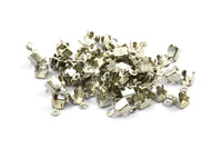 Silver Crimp Ends, 125 Nickel Free Plated Rhinestone Chain Connectors, Crimp Ends For 4.30mm/4.40mm Chain, S414 H259
