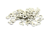 Silver Tone Star Charm, 50 Nickel Free Plated Star Charms (7mm) Brs 8086 L005 H0260
