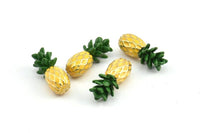 Alloy Pineapple Pendant - 5 Zinc Alloy Pineapple with 1 Loop, Pendants, Earrings, Findings (21x9mm) BS 2026