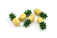 Alloy Pineapple Pendant - 5 Zinc Alloy Pineapple with 1 Loop, Pendants, Earrings, Findings (21x9mm) BS 2026