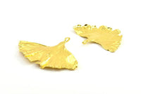 Gold Gingko Leaf, 1 Gold Tone Plated Real Gingko Leaf with 1 Loop, Pendants, Findings X023