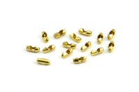 Ball Chain Connector, 50 Raw Brass Ball Chain Connector Clasps For 0.80 To 1mm Ball Chain, Findings (5x2mm)  BS 2355