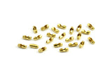 Ball Chain Connector, 50 Raw Brass Ball Chain Connector Clasps For 0.80 To 1mm Ball Chain, Findings (5x2mm)  BS 2355
