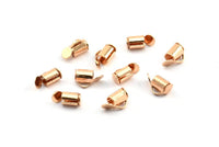 Rose Gold Slide On End, 25 Rose Gold Slide On End Clasps for Seed Beads, Findings, Bracelets (6x4mm) BS 2124 Q0341