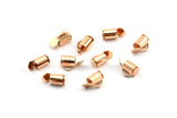 Rose Gold Slide On End, 25 Rose Gold Slide On End Clasps for Seed Beads, Findings, Bracelets (6x4mm) BS 2124 Q0341