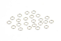 Silver Circle Connector, 500 Silver Tone Circle Connectors, Rings, Findings (4x0.50mm) A0910