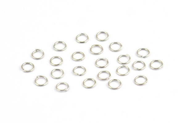 Silver Circle Connector, 500 Silver Tone Circle Connectors, Rings, Findings (4x0.50mm) A0910