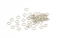 Silver Circle Connector, 500 Silver Tone Circle Connectors, Rings, Findings (4x0.50mm) A0910