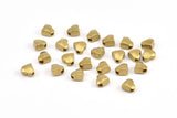 Brass Heart Spacer Bead, 50 Raw Brass Spacer Beads, Spacer Connectors, Heart Beads (3.5x5.7mm) BS 2208