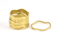 Brass Circle Rings, 50 Raw Brass Wavy Circle Rings, Charms (20.5x0.80x1.5mm) BS 2220