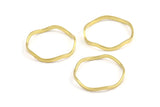 Brass Circle Rings, 50 Raw Brass Wavy Circle Rings, Charms (20.5x0.80x1.5mm) BS 2220