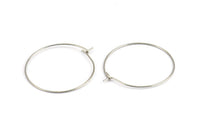 Steel Earring Hoops, 24 316L Stainless Steel Earring Wires  (30x0.70mm) BS 2263