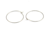 Steel Earring Hoops, 24 316L Stainless Steel Earring Wires  (30x0.70mm) BS 2263