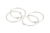 Steel Earring Hoops, 24 316L Stainless Steel Earring Wires  (30x0.70mm) BS 2263