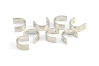Silver Necklace Parts, 12 Silver Tone Necklace Findings, Pendants (12x10x1mm) BS 2381