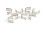Silver Necklace Parts, 12 Silver Tone Necklace Findings, Pendants (12x10x1mm) BS 2381