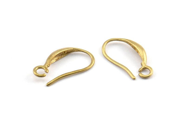 Brass Ear Hooks, 12 Raw Brass Earring Wires, Earring Hooks (14x7mm) BS 1814