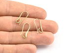 Brass Ear Hooks, 12 Raw Brass Earring Wires, Earring Hooks (20x8mm) BS 1817