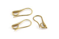 Brass Ear Hooks, 12 Raw Brass Earring Wires, Earring Hooks (20x8mm) BS 1817