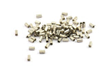 Silver Tone Square Tube, 100 Nickel Free Plated Square Tubes (2x4mm) Bs 1562 H0281
