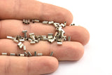 Silver Tone Square Tube, 100 Nickel Free Plated Square Tubes (2x4mm) Bs 1562 H0281