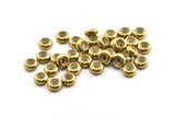 Silicone And Brass Bead Keeper, 12 Raw Brass Bead Keeper, Silicone And Brass, Rondelle With 4.5mm Hole (9x4mm) Y264
