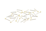 Earring Post Stud, 100 - 316L Stainless Steel Earring Posts With Raw Brass 2.5mm Flat Pad, Ear Studs ( BS 2226 )