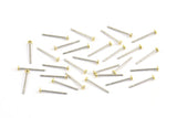 Earring Post Stud, 250 - 202L Stainless Steel Earring Posts With Raw Brass 2mm Flat Pad, Ear Studs ( BS 2228 )