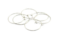 Steel Earring Hoops, 24 202L Stainless Steel Earring Wires  (25x0.70mm) BS 2266