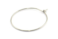 Steel Earring Hoops, 24 202L Stainless Steel Earring Wires  (25x0.70mm) BS 2266