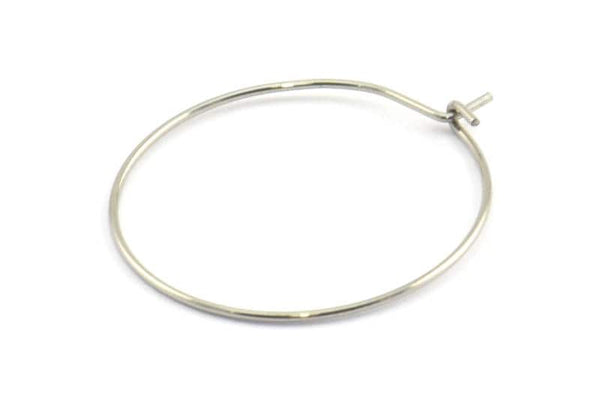 Steel Earring Hoops, 24 202L Stainless Steel Earring Wires  (25x0.70mm) BS 2266