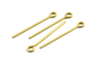 45mm Eye Pin, 25 Raw Brass Eye Pins, Findings (45x1.5mm) BS 2224