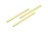 Brass Necklace Bar, 6 Raw Brass Bars, Brass Stick, Stamping Blank without Holes Findings (55x3x1mm) Y165