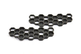 Black Honeycomb Pendant, 1 Oxidized Brass Black Honeycomb Pendant, Charms, Findings (57x21x2.4mm) U108 S278