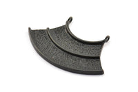 Black Channel Pendant, 1 Oxidized Brass Black Channel Pendants with 2 Loops (48x21x1mm) U088 S276