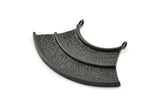 Black Channel Pendant, 1 Oxidized Brass Black Channel Pendants with 2 Loops (48x21x1mm) U088 S276