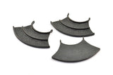 Black Channel Pendant, 1 Oxidized Brass Black Channel Pendants with 2 Loops (48x21x1mm) U088 S276