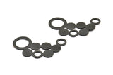 Black Ring Necklace, 1 Oxidized Brass Black Ring Necklace, Pendants, Charms, Findings (54x26x1.2mm) U111 S285