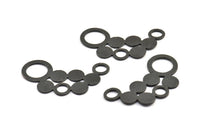Black Ring Necklace, 1 Oxidized Brass Black Ring Necklace, Pendants, Charms, Findings (54x26x1.2mm) U111 S285