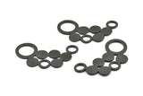 Black Ring Necklace, 1 Oxidized Brass Black Ring Necklace, Pendants, Charms, Findings (54x26x1.2mm) U111 S285