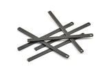 Black Bar Pendant, 12 Oxidized Brass Black Bar Pendant, Findings (55x3x1mm) Brc 154--a0826 A0907 S289